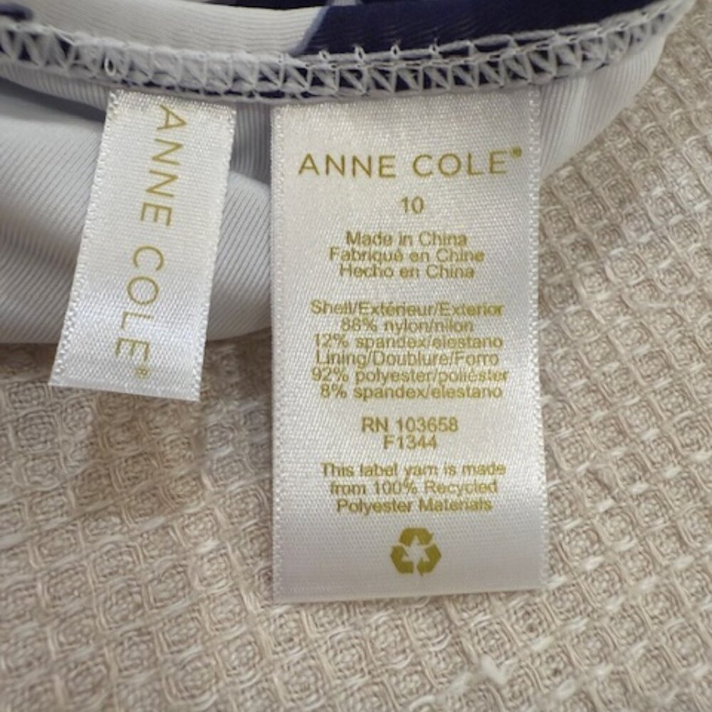 NWT ANNE COLE Twist Front Strapless One-piece Swimsuit Size 10 - Picture 7 of 7